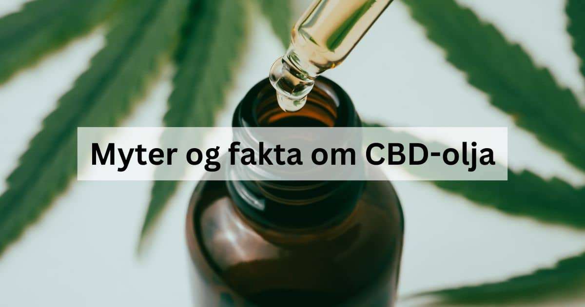 CBD-olja i dråpeflaske med grønne blader